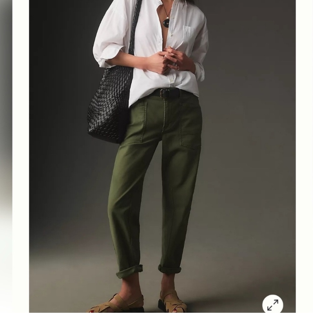 Anthropologie Pilcro The Wanderer Jeans Womens 28 Green Cotton High Rise Pants - Picture 2 of 6